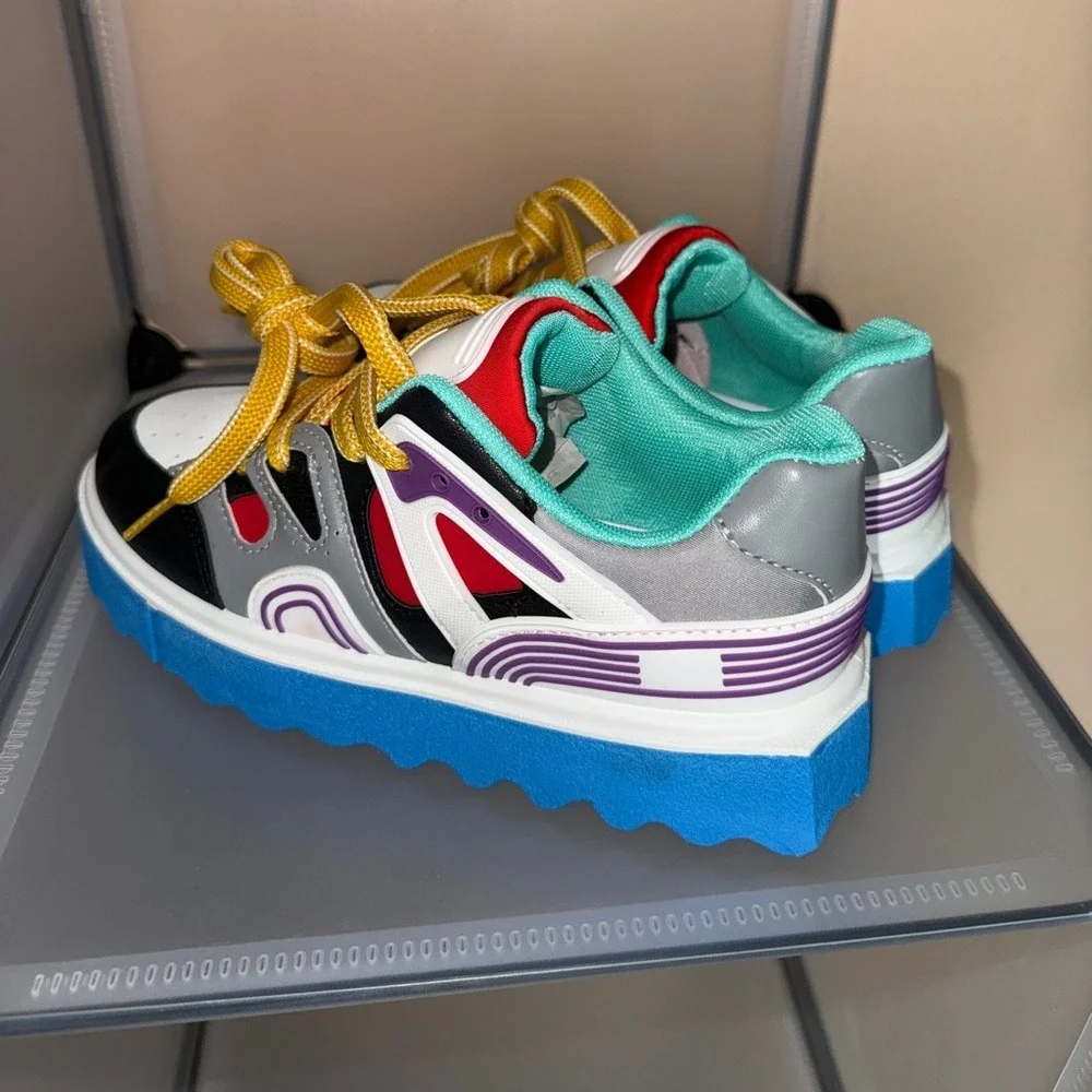 Forever Link Women's Multicolored Chunky Platform Sneakers Size 7.5